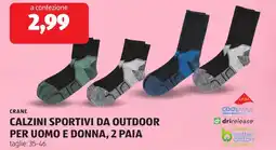 ALDI Crane calzini sportivi da outdoor per uomo e donna, 2 paia offerta