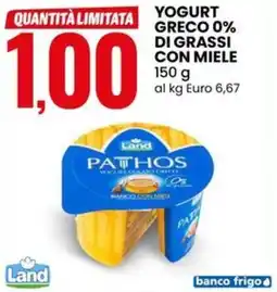 Eurospin Yogurt greco 0% di grassi con miele offerta