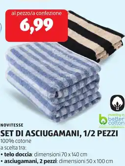 ALDI Novitesse set di asciugamani, 1/2 pezzi offerta