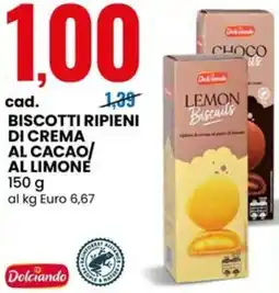 Eurospin Biscotti ripieni di crema al cacao/ al limone offerta
