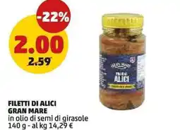 PENNY Filetti di alici gran mare in olio di semi di girasole offerta