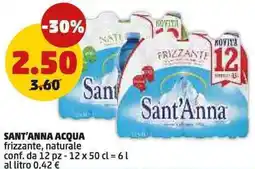 PENNY SANT'ANNA ACQUA frizzante, naturale offerta