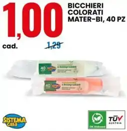 Eurospin Bicchieri colorati mater-bi offerta