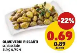 PENNY Olive verdi piccanti schiacciate offerta