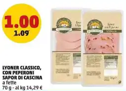 PENNY Lyoner classico, con peperoni SAPOR DI CASCINA a fette offerta