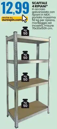 Eurospin Scaffale 4 ripiani offerta