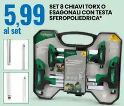 Eurospin Set 8 chiavi torx o esagonali con testa sferopoliedrica offerta