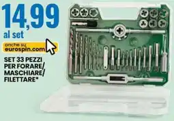 Eurospin Set 33 pezzi per forare/ maschiare filettare offerta