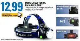 Eurospin Torcia da testa ricaricabile offerta
