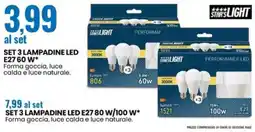 Eurospin SET 3 LAMPADINE LED E27 60 W offerta