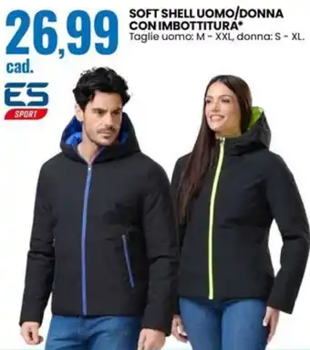 Eurospin Soft shell uomo/donna con imbottitura offerta