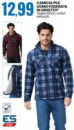 Eurospin Camicia pile uomo foderata in orsetto offerta
