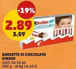 PENNY Barrette di cioccolato KINDER conf.da 16 pz offerta