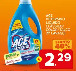Extra Supermercati Ace detersivo liquido classico/ color/talco offerta