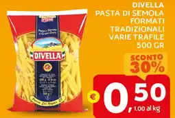 Extra Supermercati Divella pasta di semola formati tradizionali offerta