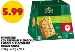 PENNY Panettone con crema al pistacchio e gocce di cioccolato regali bontà offerta
