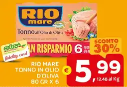 Extra Supermercati Rio mare tonno in olio d'oliva offerta