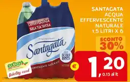Extra Supermercati Santagata acqua effervescente naturale offerta