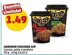 PENNY SAIKEBON Yakisoba cup manzo, pollo e verdure offerta