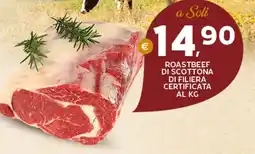 Extra Supermercati Roastbeef di scottona di filiera certificata offerta