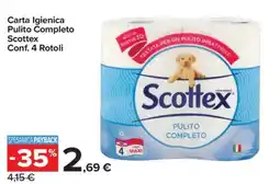 Carrefour Carta Igienica Pulito Completo Scottex offerta
