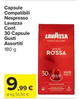Carrefour Capsule Compatibili Nespresso Lavazza Conf. 30 Capsule Gusti Assortiti offerta
