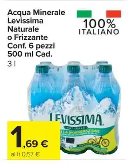 Carrefour Acqua Minerale Levissima Naturale o Frizzante offerta