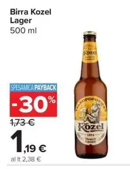 Carrefour Birra Kozel Lager offerta