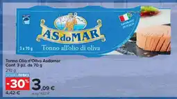 Carrefour Tonno Olio d’Oliva Asdomar offerta