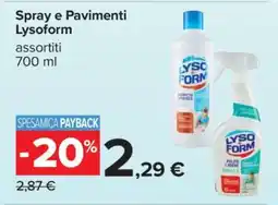 Carrefour Spray e Pavimenti Lysoform offerta