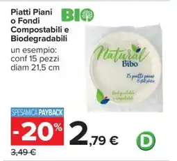 Carrefour Piatti Piani o Fondi Compostabili e Biodegradabili offerta