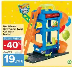 Carrefour Hot Wheels City Tunnel Twist Car Wash Mattel offerta