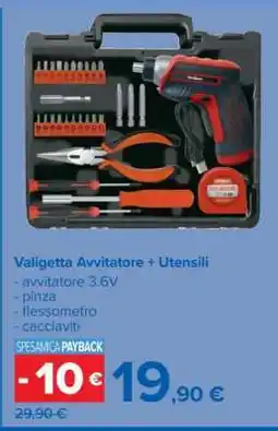 Carrefour Valigetta Avvitatore + Utensili offerta