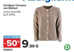 Carrefour Cardigan Coreana con Bottoni offerta