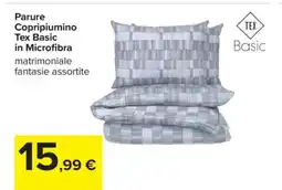 Carrefour Parure Copripiumino Tex Basic in Microfibra offerta