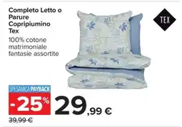 Carrefour Completo Letto o Parure Copripiumino Tex offerta
