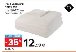 Carrefour Plaid Jacquard Righe Tex offerta