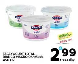 Extra Supermercati Fage yogurt total bianco magro 0%/2%/5% offerta