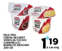 Extra Supermercati Milk pro crema dessert vaniglia/cacao/ caramello/ burro di arachidi offerta