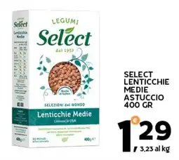 Extra Supermercati Select lenticchie medie astuccio offerta
