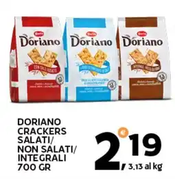 Extra Supermercati Doriano crackers salati/ non salati/ integrali offerta