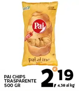Extra Supermercati Pai chips trasparente offerta