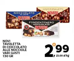 Extra Supermercati Novi tavoletta di cioccolato alle nocciole offerta