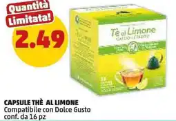 PENNY Capsule thè al limone compatibile con dolce gusto conf. da 16 pz offerta