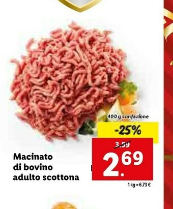 Lidl Macinato di bovino adulto scottona offerta