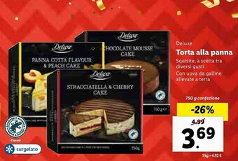Lidl Deluxe torta alla panna offerta