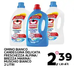 Extra Supermercati Omino bianco candeggina delicata freschezza alpina/ brezza marina/ muschio bianco offerta