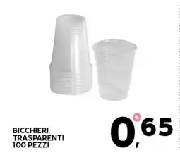Extra Supermercati Bicchieri trasparenti 100 pezzi offerta