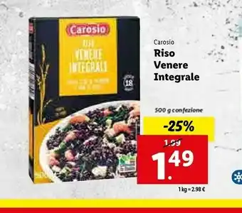 Lidl Riso venere integrale offerta