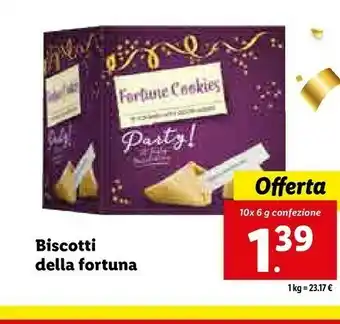 Lidl Fortune cookies biscotti della fortuna 60 g offerta